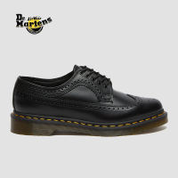 Dr. Martens รองเท้าคัดชูหนังแท้ สีดำ Dr. Martens รุ่น 3989 YELLOW STITCH SMOOTH LEATHER BROGUE SHOES - BLACK