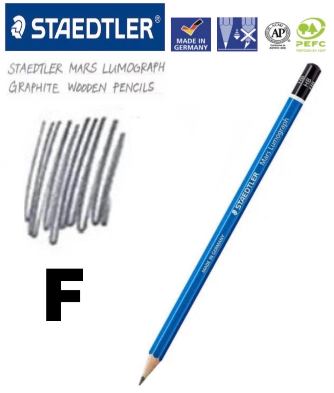 STAEDTLER Mars Lumograph ดินสอ เขียนแบบ มีระดับความเข้ม EE / 6B / 4B / 3B / 2B / B / HB / F / H / 2H