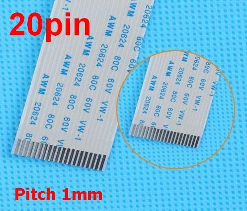 สายแพร Pitch 1.0mm ยาว 20cm TYPE-B Flexible Flat Cable FFC 6pin, 8pin, 4pin,10pin, 12pin, 14pin, 16pin, 18pin, 20pin, 24pin, 26pin, 30pin, 32pin AWM