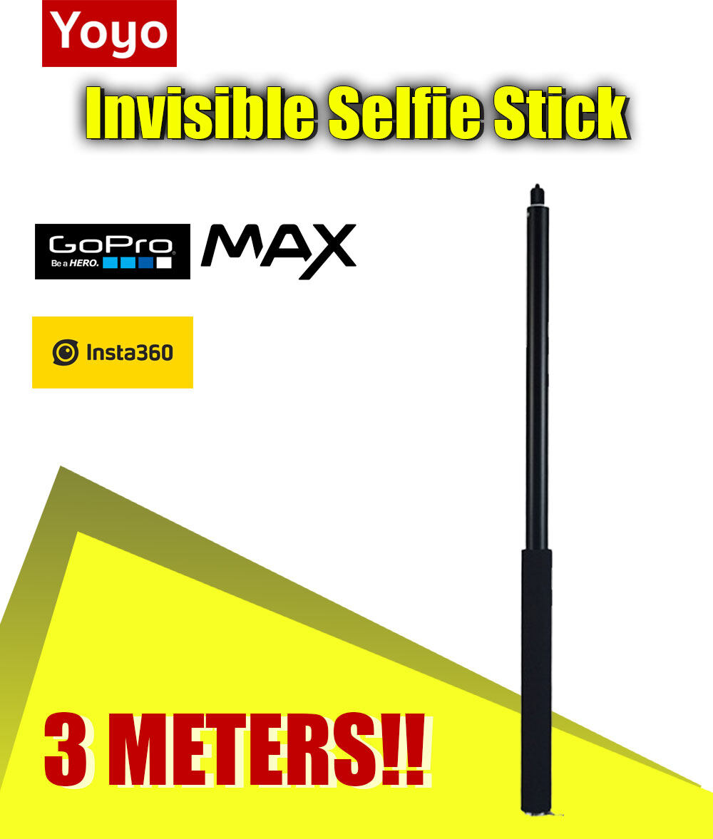 YOYOCAM ไม้เซลฟี่ Invisible Selfie Stick ยาว 3 เมตร Super Long Selfie Stick สำหรับกล้อง GoPro Insta360 SJ GOPRO MAX 360 camera (เลือก Bullet time ได้)