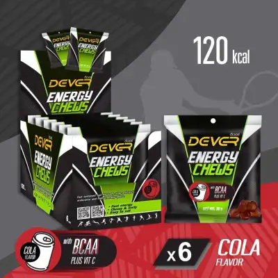 DEVER ENERGY CHEWS COLA FLAVOR 30g x 6