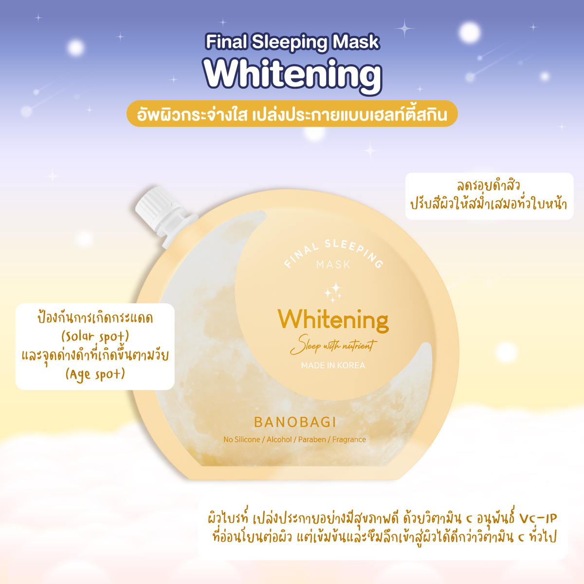 BANOBAGI Final Sleeping Mask สลีปปิ้งมาสก์ 4 สูตร (Whitening, Acne, Bio
