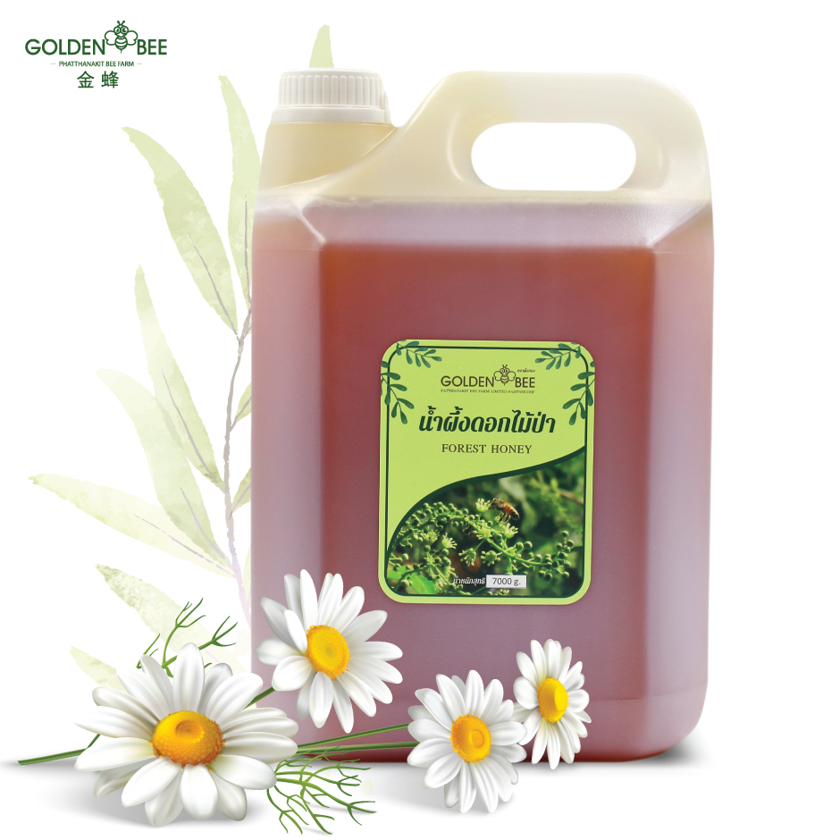 น้ำผึ้งดอกไม้ป่า ขนาด 7,000 g. Forest Honey แบรนด์ Golden Bee ตรงจากฟาร์มผึ้งพัฒนกิจ เชียงใหม่ ราคา 1,156 บาท*ส่งฟรี