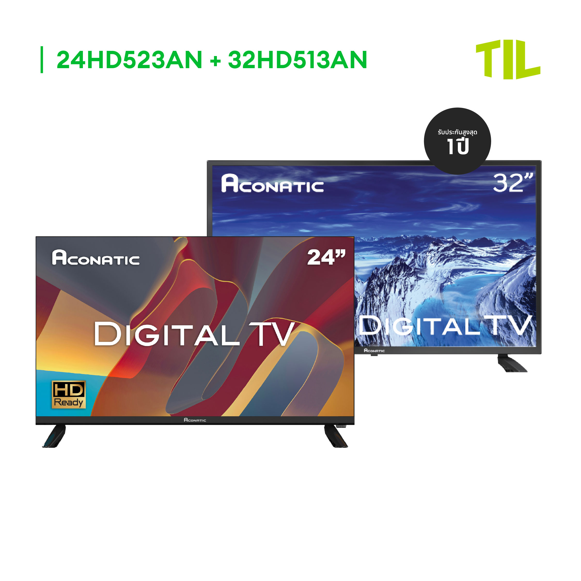 Aconatic Led Tv Hd Led Digital Tv Size 24 Inches and 32 Inches (1 Year Warranty) ราคา 2,390 บาท*ส่งฟรี