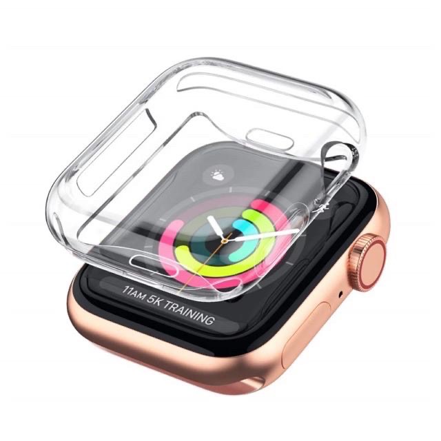 พร้อมส่งจากไทย เคสใสกันรอย คลุมทั้งหน้าจอ และฟิล์มกีนรอย AppleWatch Series SE/6/5/4/3/2/1 แบบนิ่ม Case TPU Apple watch
