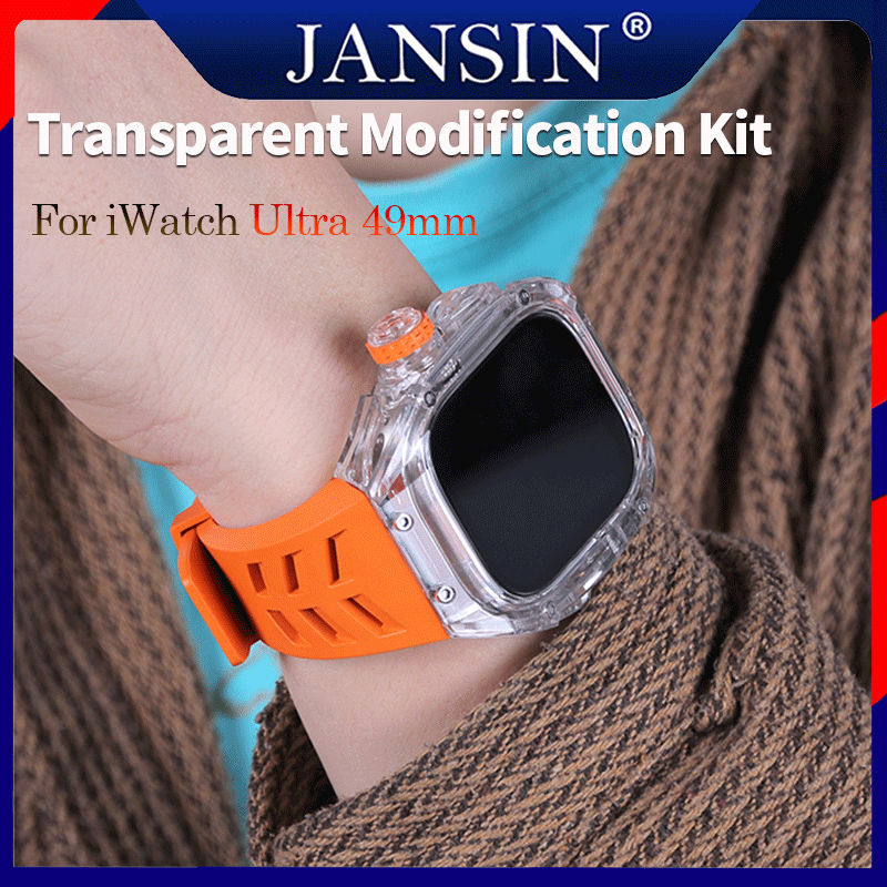 สาย สำหรับ Apple Watch Ultra 2 49mm สายนาฬิกา For iWatch band Ultra 2 49mm ยางสายและเคสป้องกัน Modification Kit สีใส เคส สำหรับ สายนาฬิกาแอปเปิ้ลวอช ราคา 2,810 บาท*ส่งฟรี