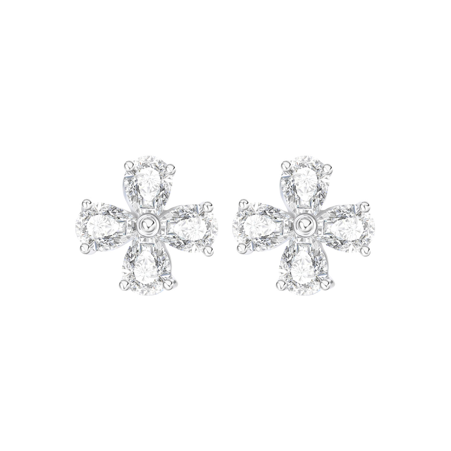 Merii ต่างหูเงินแท้ 925 ชุบโรเดียมประดับ CZ ดีไซน์ดอกไม้ : ต่างหูเงินประดับเพชรCZ Little Piece of Me 221E0545-01 ราคา 2,380 บาท*ส่งฟรี