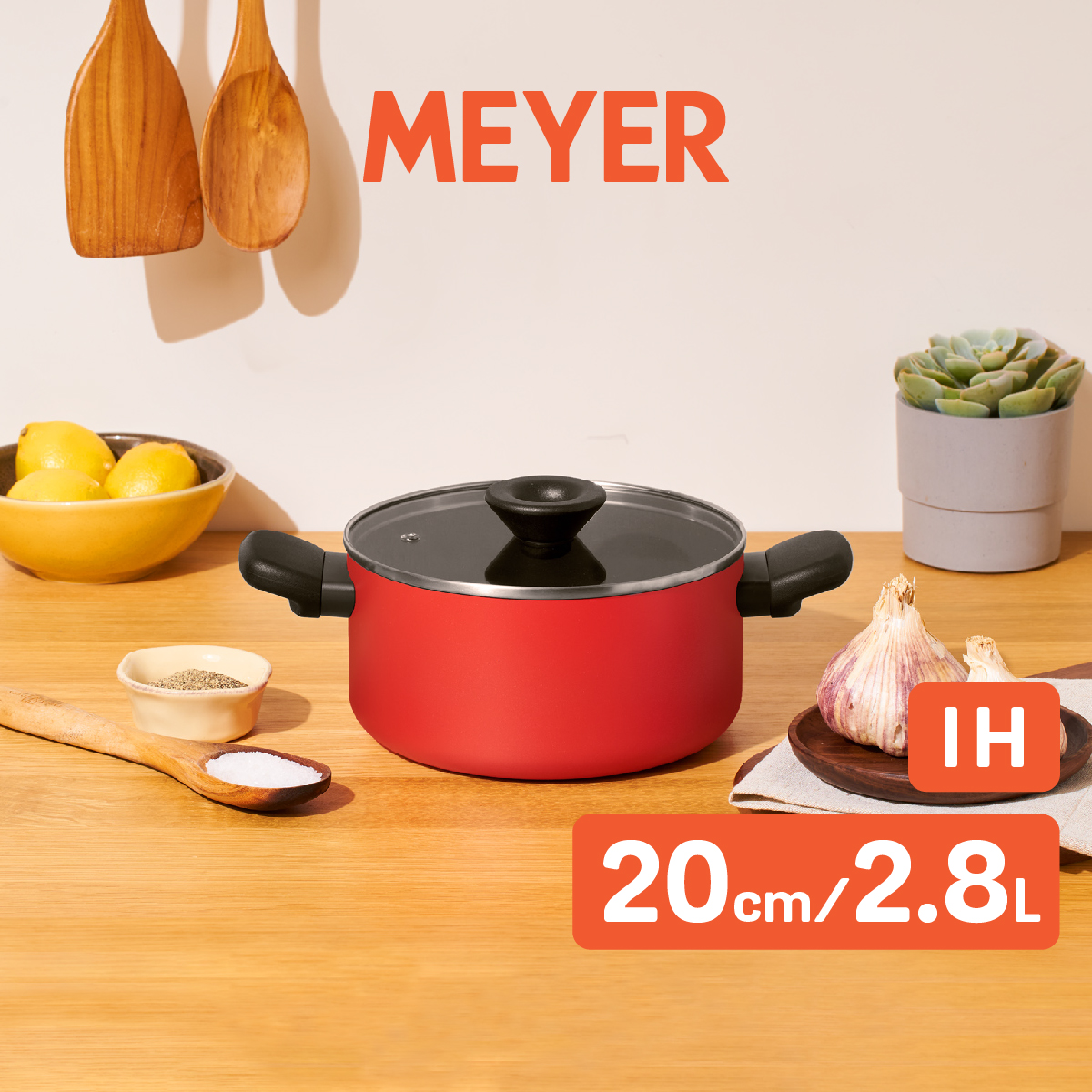 MEYER Bauhaus Induction 20 CM. / 2.8L. Stockpot 2 Handle with Lid (13383-TE12) ราคา 1,230 บาท*ส่งฟรี