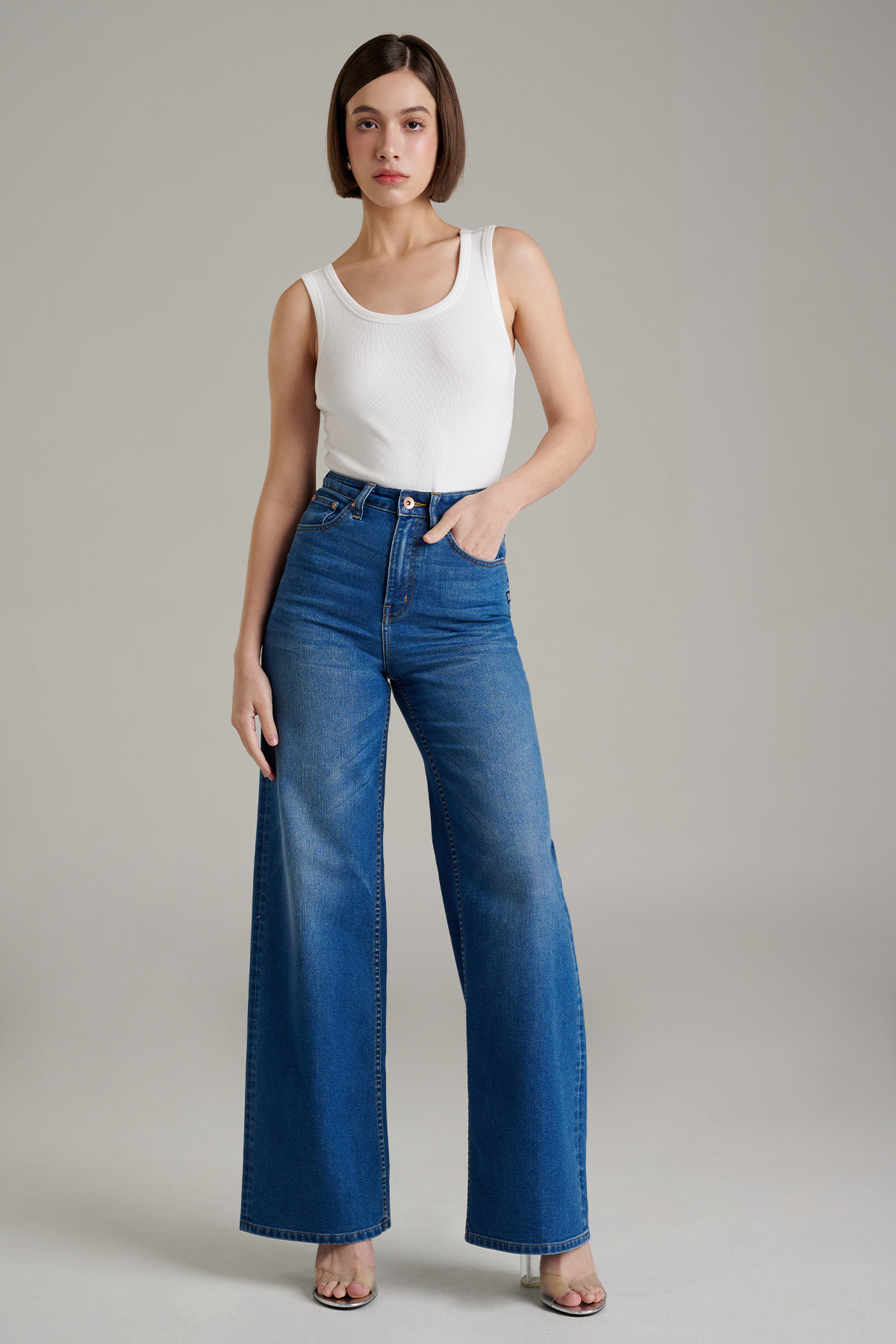 Mc jeans กางเกงยีนส์ผู้หญิง ขากว้าง ทรงไวด์เลค (Wide Leg) Mc Cool MFWZ225 ราคา 1,946 บาท*ส่งฟรี
