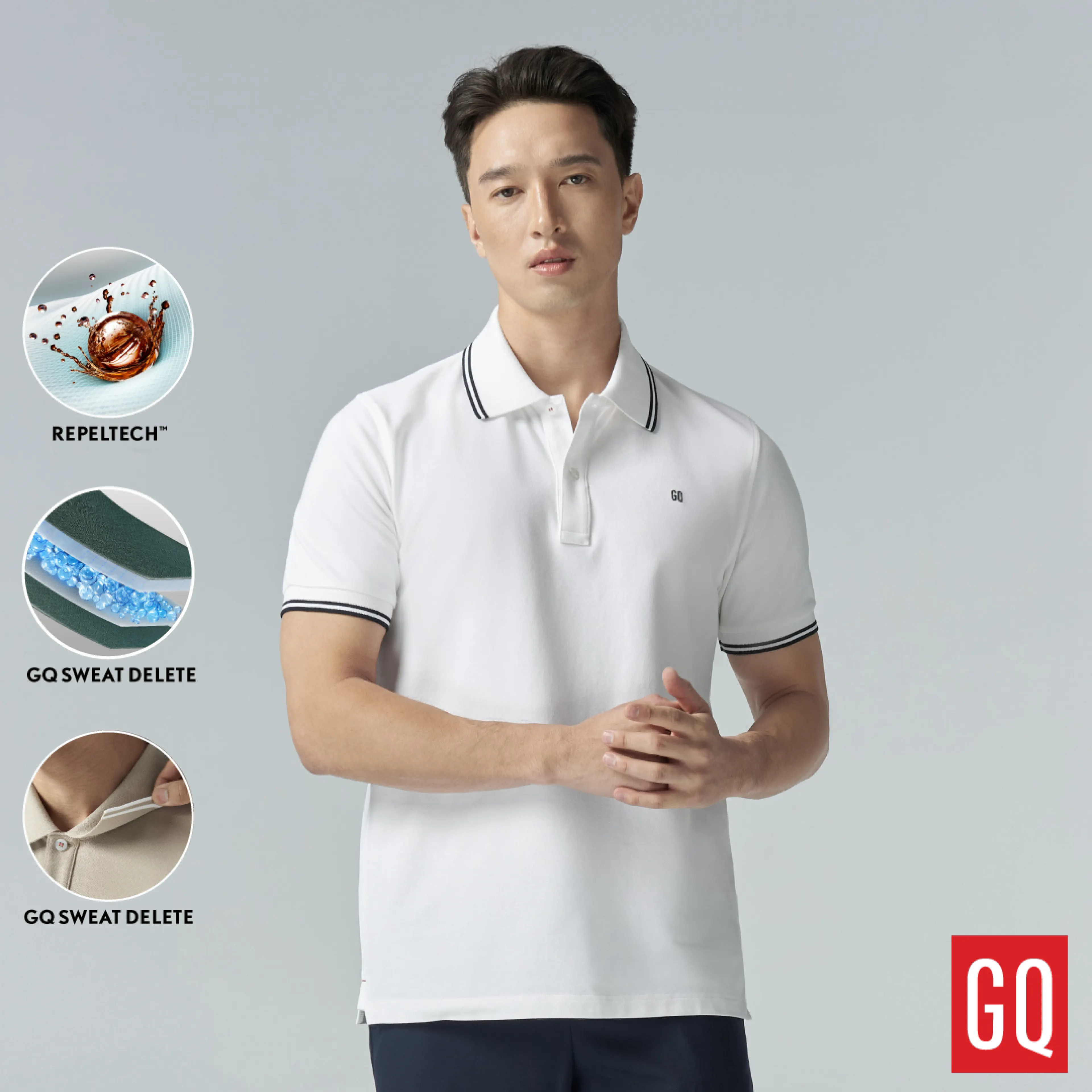 [Buy 2, Get Reduced to 1,990.-] Gq Perfect Polo ™   Sweat-Concealing Camouflage Polo Shirt, Twin t Design. ​ Ipped Offers British-Style Charm.