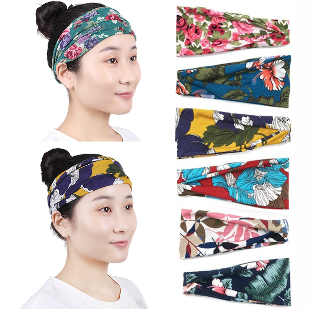 PAN6303936269 30สีผ้าพันคอผู้หญิง Turban ที่รัดผมเครื่องประดับผมและศีรษะ Wrap กว้างที่คาดผมที่คาดหัวยืดหยุ่นยืด