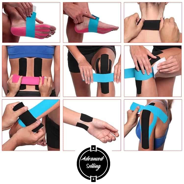 Kinesiology Tape (เทปคิเนซิโอ) แผ่นเทปคิเนซิโอ แผ่นคิเนสิโอ เทปพยุงกล้ามเนื้อ ขนาด 5ซม.X5ม.เทปติดกล้ามเนื้อ เทปสีแปะร่างกาย เทปบำบัด ช่วยลดความ #Kinesio #K tape #Sportstapeเจ็บปวดลดแรงกระแทกในการเล่นกีฬา เทปยืดนักวิ่ง เทปติดร่างกาย เทปลดอาการปวด