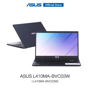 สินค้า ASUS L410MA-BVC03W, 14 inch thin and light laptop, HD TN-Type Display, Intel Celeron N4020, 4GB DDR4 On board, UHD Graphics 600, 512GB M.2 NVMe PCIe 3.0 SSD, 18.4mm thin, 1.3kg lightweight, WiFi 5