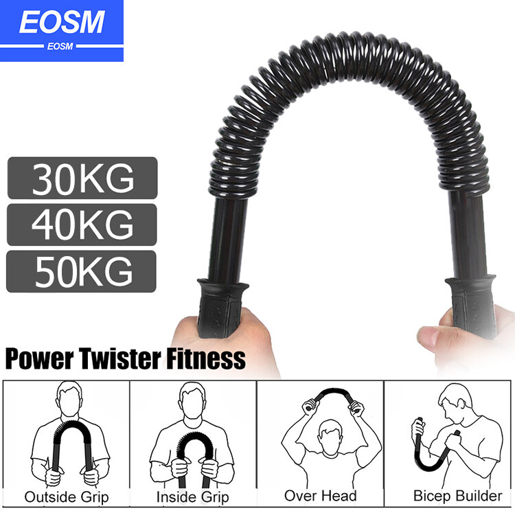 EOSM พลังงานทอร์นาโดบาร์ฤดูใบไม้ผลิความแข็งแรงโค้งบาร์การฝึกอบรมยิมออกกำลังกายกีฬาออกกำลังกายพลังงานทอร์นาโดขดสปริงบาร์ Power Twister Spring Bar