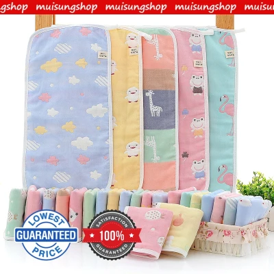 Muisungshop Baby Towel 25*50 cm 6 Layers Cotton Children's Towels Soft Cartoon Towel Baby Bath Towel Newborn Baby Face Shower Handkerchef