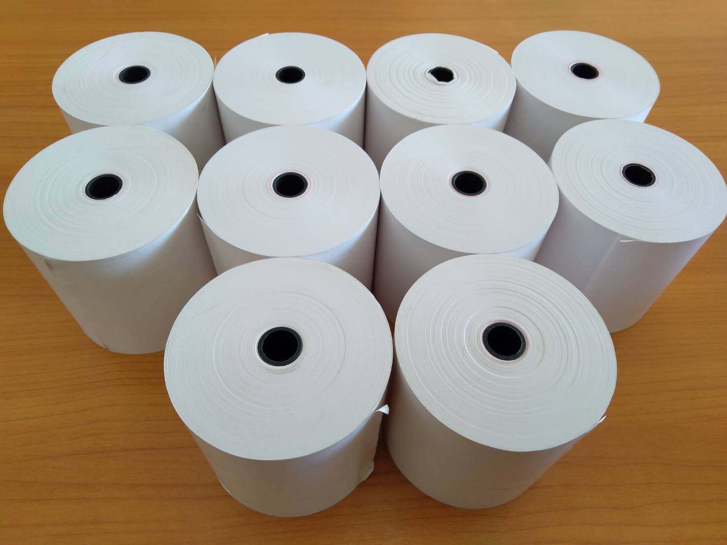 กระดาษสลิป 75 mm. X 75 mm. (ขายยกแพ็ค 10 ม้วน ตามรูป) ใช้กับเครื่องพิมพ์แบบเข็มกระแทก ม้วนกระดาษสลิป กระดาษสลิปใบเสร็จ กระดาษปริ้นสลิปใบเสร็จ