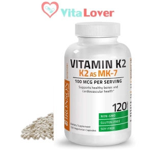 ภาพหน้าปกสินค้าBronson Vitamin K2 as MK-7 Menaqe 100 mcg 120 Capsules ที่เกี่ยวข้อง