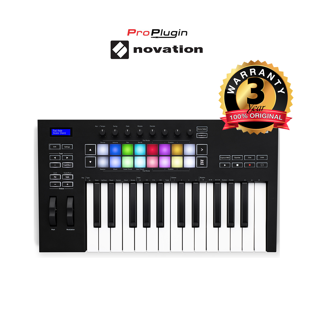 Novation LAUNCHKEY 25 MK3 มิดี้คีย์บอร์ดใบ้ คีย์บอร์ดไฟฟ้า 25 Key แบบ USB Midi Keyboard Controller  (ProPlugin)
