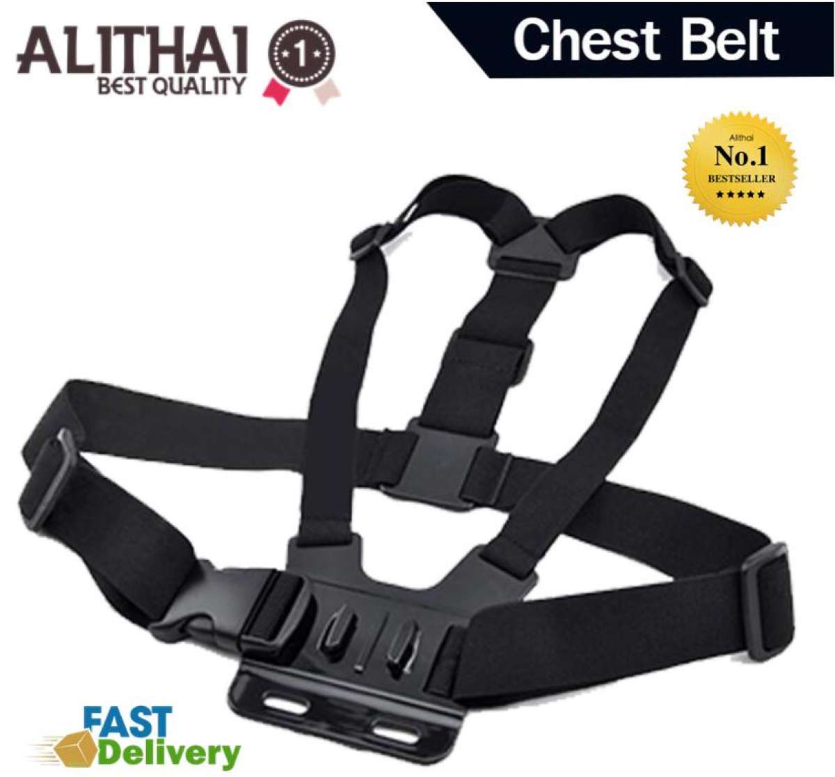 Alithai Gopro accessories Adjustable Elastic Body Harness Chest Strap Mount Band Belt for Go Pro Hero 4 3+ SJCAM action Camera