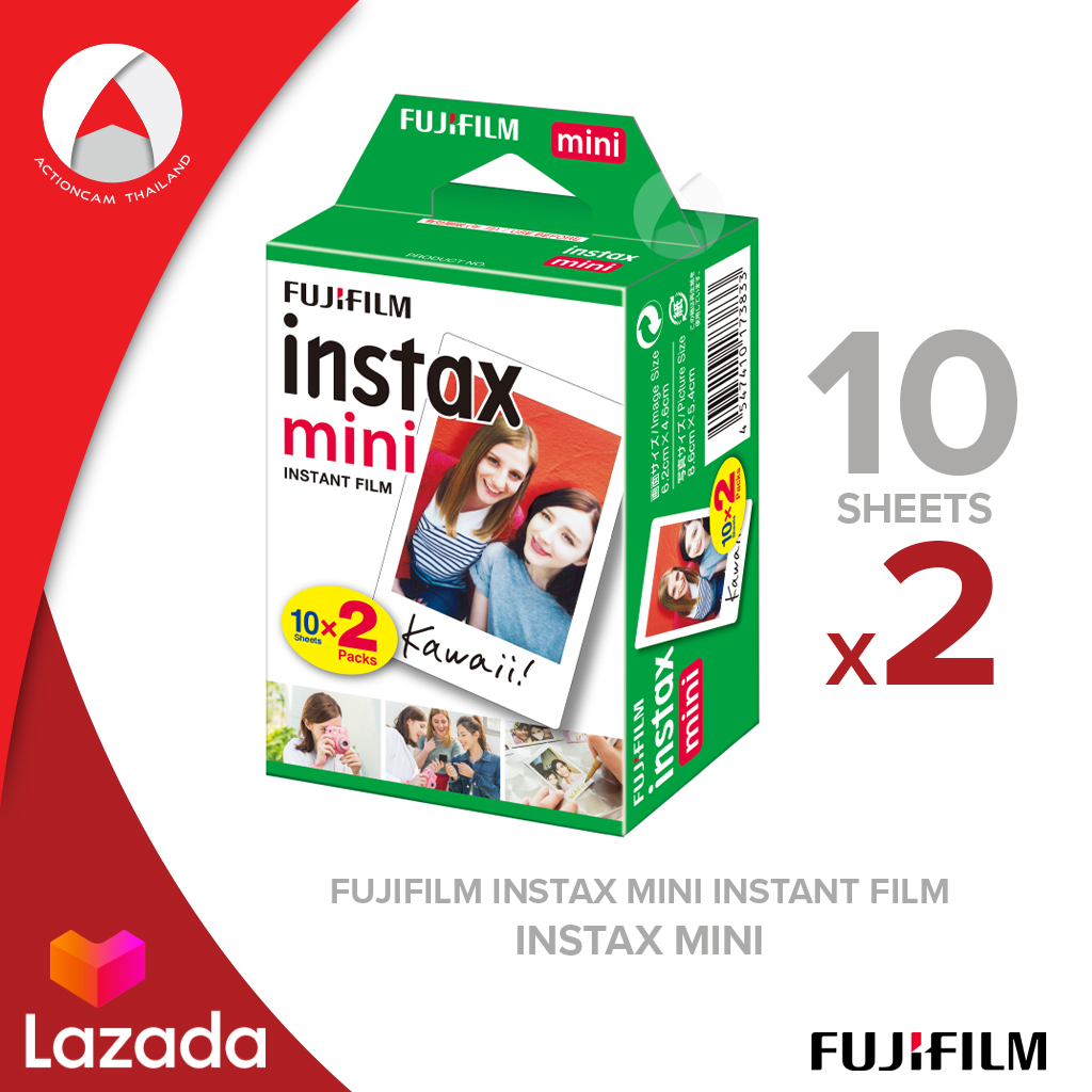 Fujifilm instax Mini Film ฟิล์ม ขอบขาว 20 แผ่น ฟิล์มอินสแตนท์ มินิ สำหรับกล้อง Fujifilm instax mini หลากหลายรุ่น instax Mini 11, instax Liplay, instax Link ฟิล์ม แผ่นฟิล์ม ฟูจิฟิล์ม โพลารอยด์ พิมพ์ภาพได้ทันทีเมื่อถ่ายเสร็จ