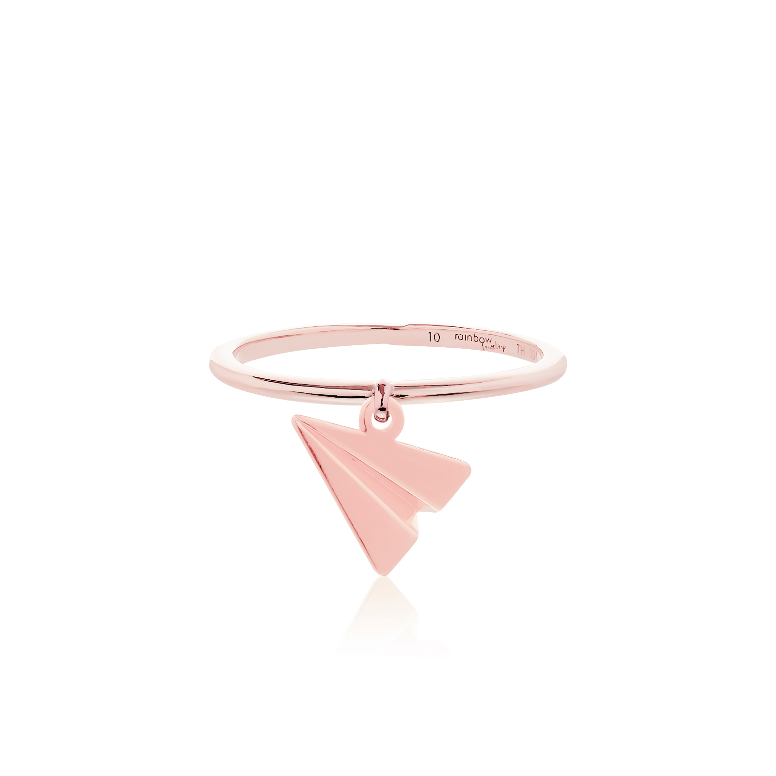 ORIGAMI LUCKY RING แหวนห้อยจี้ลายกระดาษพับ สัญลักษณ์แห่งความโชคดี และ ความสุข 13 ลาย สีทองชมพู Rose Gold