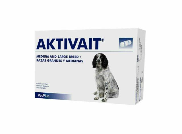 [EXP2023] VetPlus AKTIVAIT Medium & Large Breed Senior Dogs อาหารเสริม วิตามินบำรุงสมองและระบบประสาท สำหรับสุนัขสูงอายุ 7 ปี ขึ้นไป ขนาดกลางและใหญ่ บรรจุ 60 แคปซูล