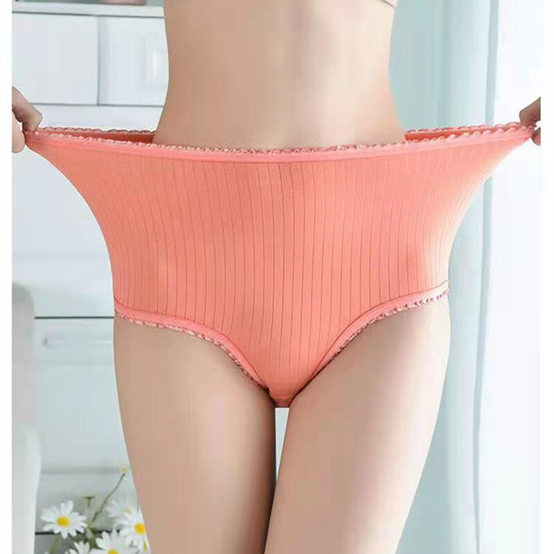กางเกงชั้นในลายลูกไม้เอวสูง กางเกงในมาใหม่ เอวสูงน่ารัก เก็บพุง สำหรับคนใส่กางเกงในไซส์ใหญ่ ใส่ได้ถึง 44 นิ้ว💦 ลายทาง Panties