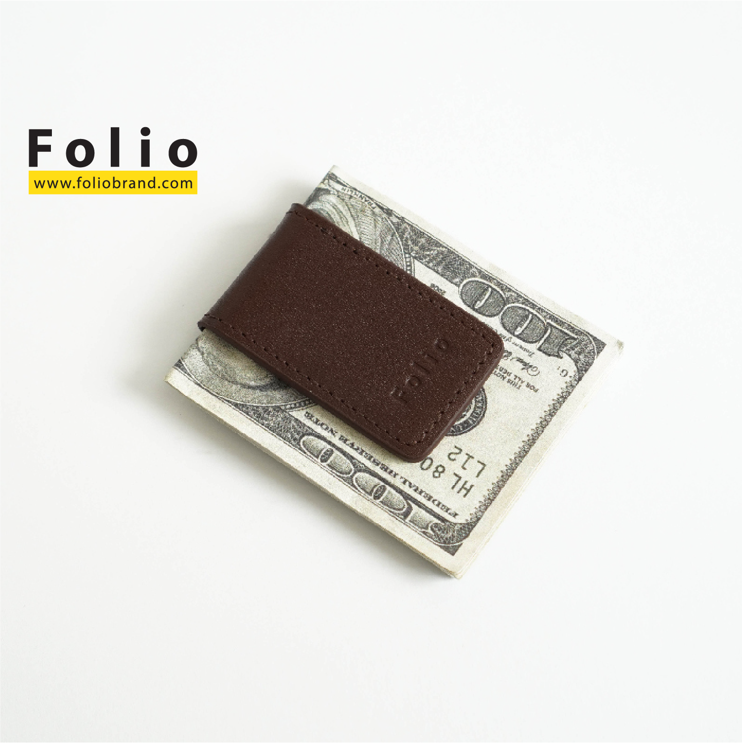 FOLIO รุ่น Money Clip - ที่หนีบธนบัตรหนังแท้ รุ่น Tuff หนังสัมผัสแข็งแรง พกพาสะดวก บริการปั้มชื่อฟรี