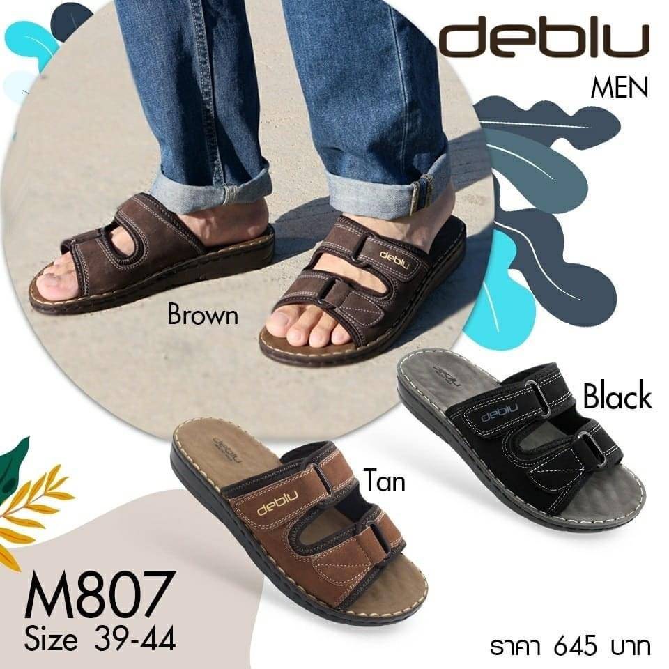 รองเท้าแตะ รองเท้าสุขภาพ Deblu M807 - Black - Healthy Walk