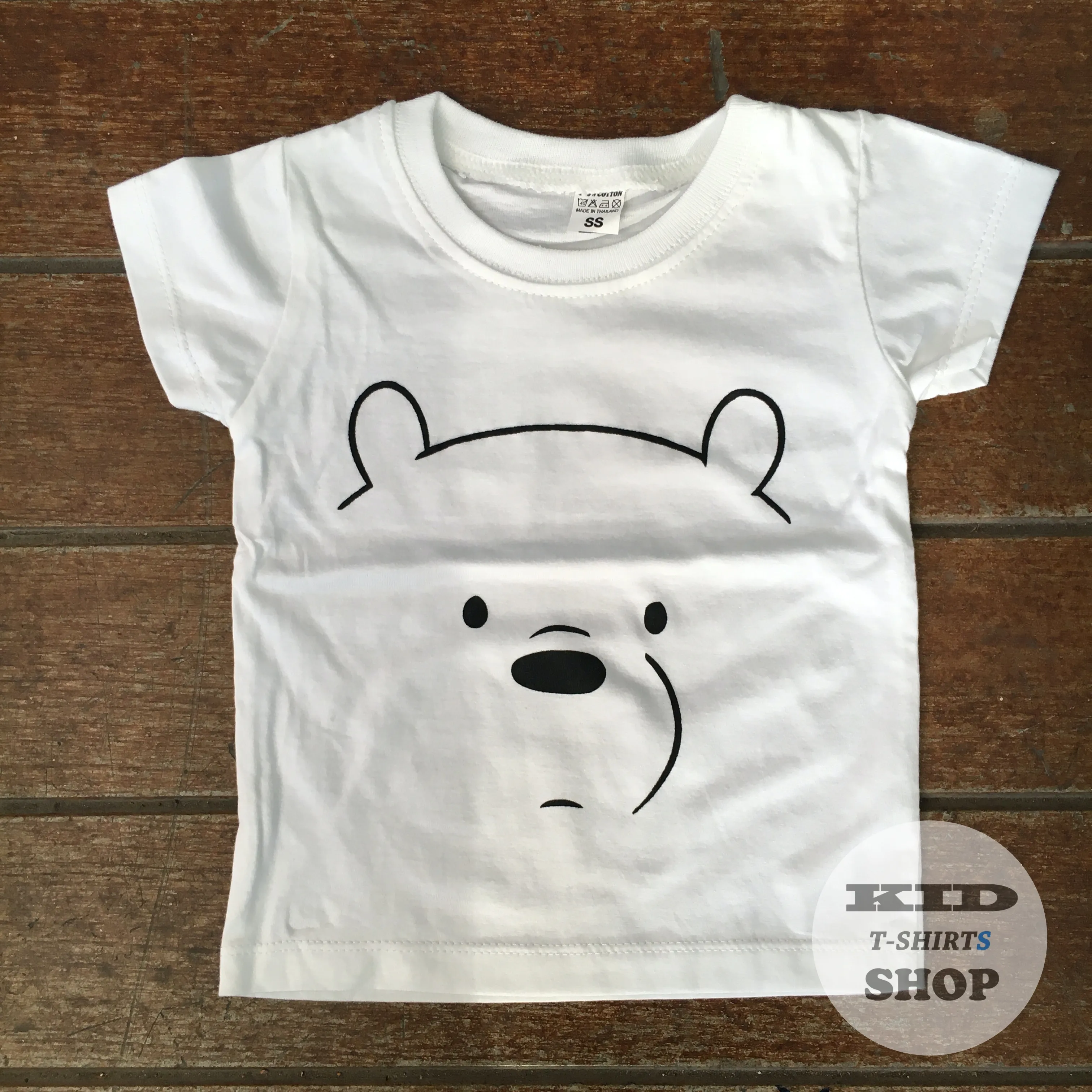 BabyOutlet เสื้อยืดเด็ก ลาย หมี We Bare Bears สีขาว แขนสั้น มี 4 ไซส์ (SS , S , M , L) เสื้อเด็ก มี Size แรกเกิด - 6 ปี ผลิตจากผ้าฝ้าย 100% ชุดเด็ก