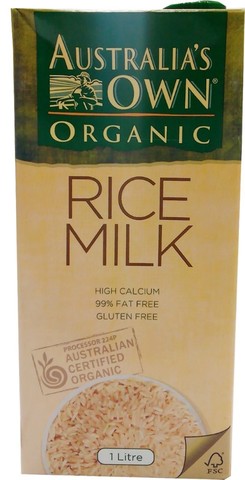 Australia's Own Organic Rice Milk 1L
