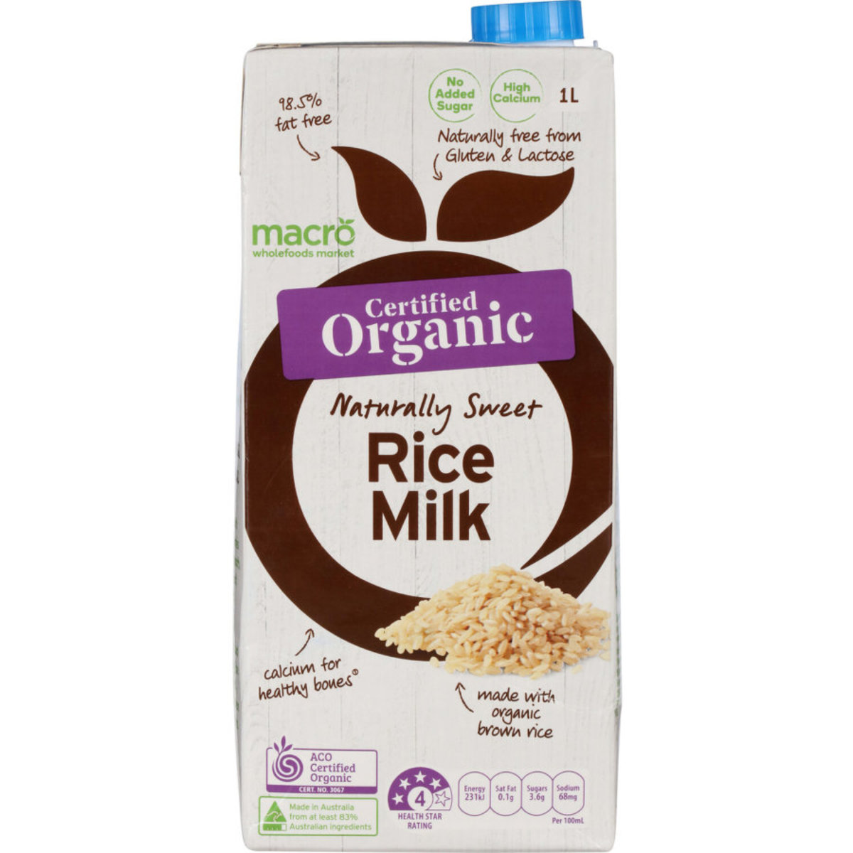 Macro Organic Rice Milk 1L