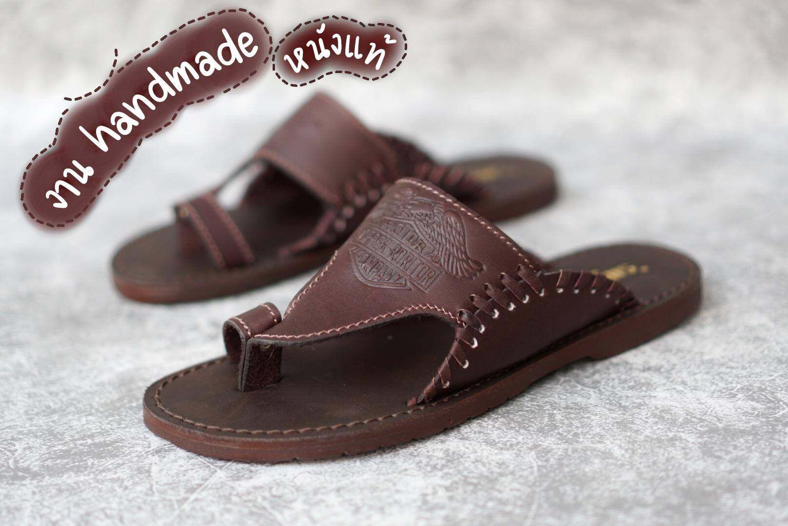 SIZE38-46 รองเท้าแตะลำลอง ฮาร์เล่ย์ เดวิดสัน D.orking genuine leather หนังแท้100%