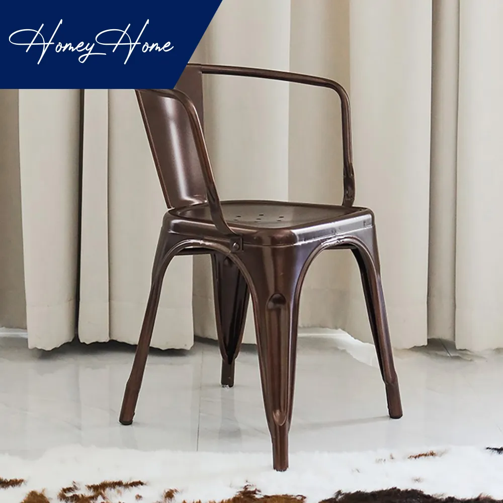 HomeyHome เก้าอี้เหล็กอาร์มตรง มีพนักพิงหลัง สไตล์ลอฟท์ (2สี) เก้าอี้ เก้าอี้พักผ่อน ลอฟท์ เก้าอี้สนาม เก้าอี้ทำงาน โต๊ะ โต๊ะทำงาน โต๊ะคอม chair table
