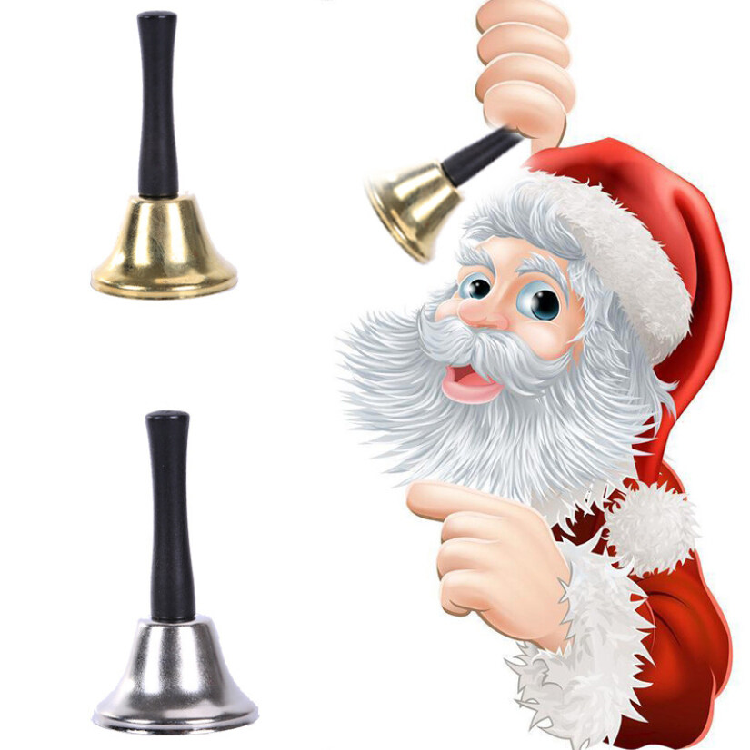 กระดิ่ง สีทอง กระดิ่งมีด้ามจับ กระดิ่งสั่น กระดิ่งมือจับ กระดิ่งมือ คริสมาส ซานต้า กริ่ง Christmas Santa Claus Ring Bell