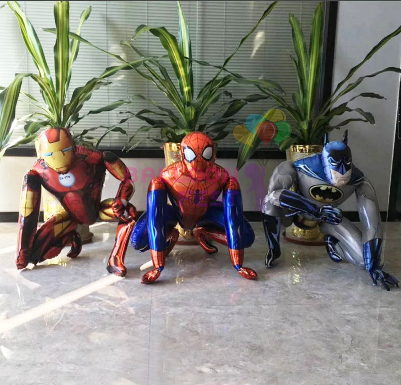 Balloon Fest ลูกโป่ง สไปรเดอร์แมน แบทแมน ไอร่อนแมน 4D นั่งได้จริง ขนาดใหญ่ 55 x 63 ซม. Spiderman Ironman Batman ราคา 70 บาท*ส่งฟรี