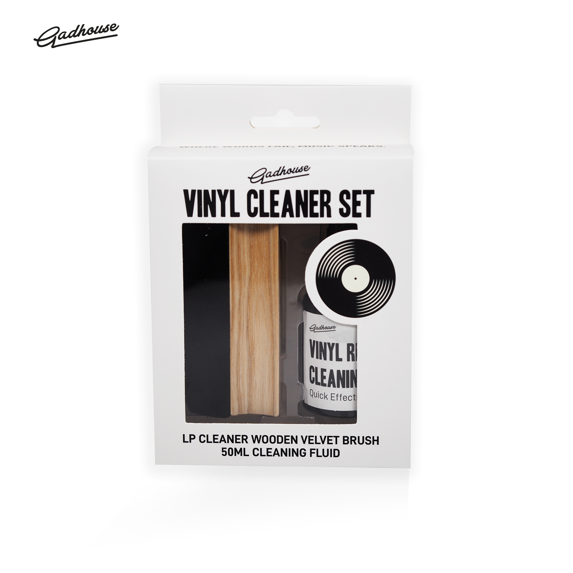 Gadhouse Vinyl cleaner set ชุดทำความสะอาดแผ่นเสียงไวนิล แปรงกำมะหยี่ + น้ำยาทำความสะอาดแผ่นเสียง ขนาด 50 มิล