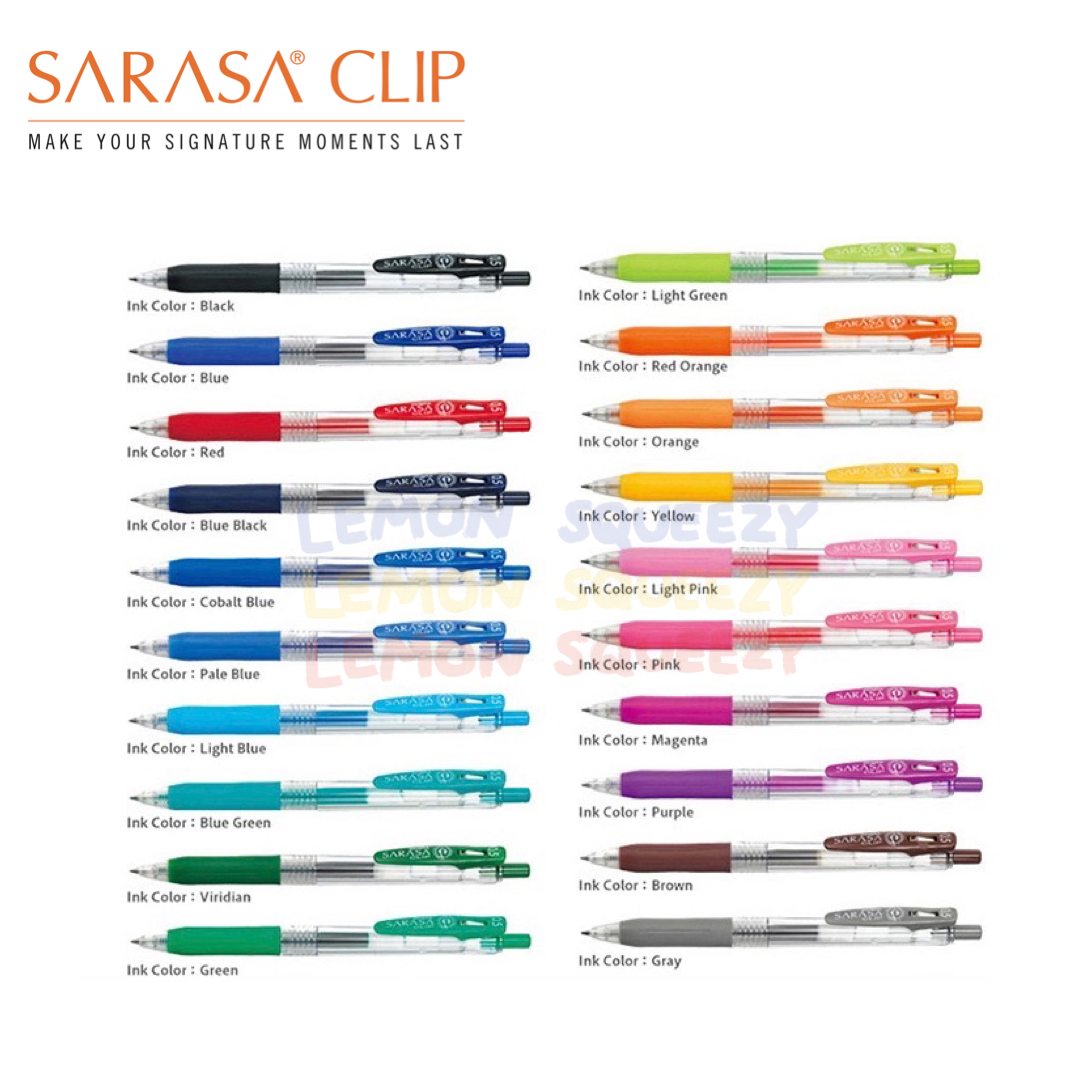 ปากกาเจล Sarasa Clip 0.5 mm. แยกแท่ง ครบ 20 สี ปากกาหมึกเจล