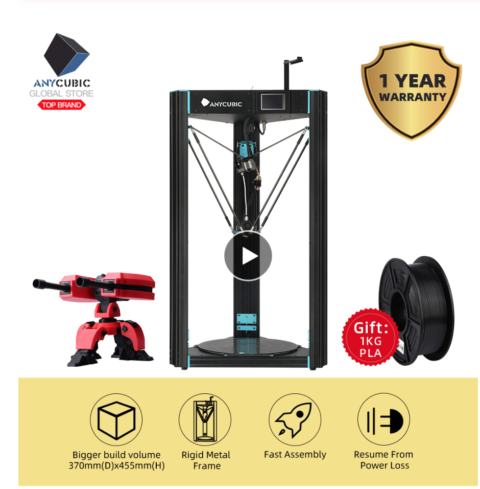 Anycubic 3D Printer Predator 370mm*455mm Large Printing Size FDM Full Metal 3d print TFT Touch Screen 3D Drucker Impresora Parts