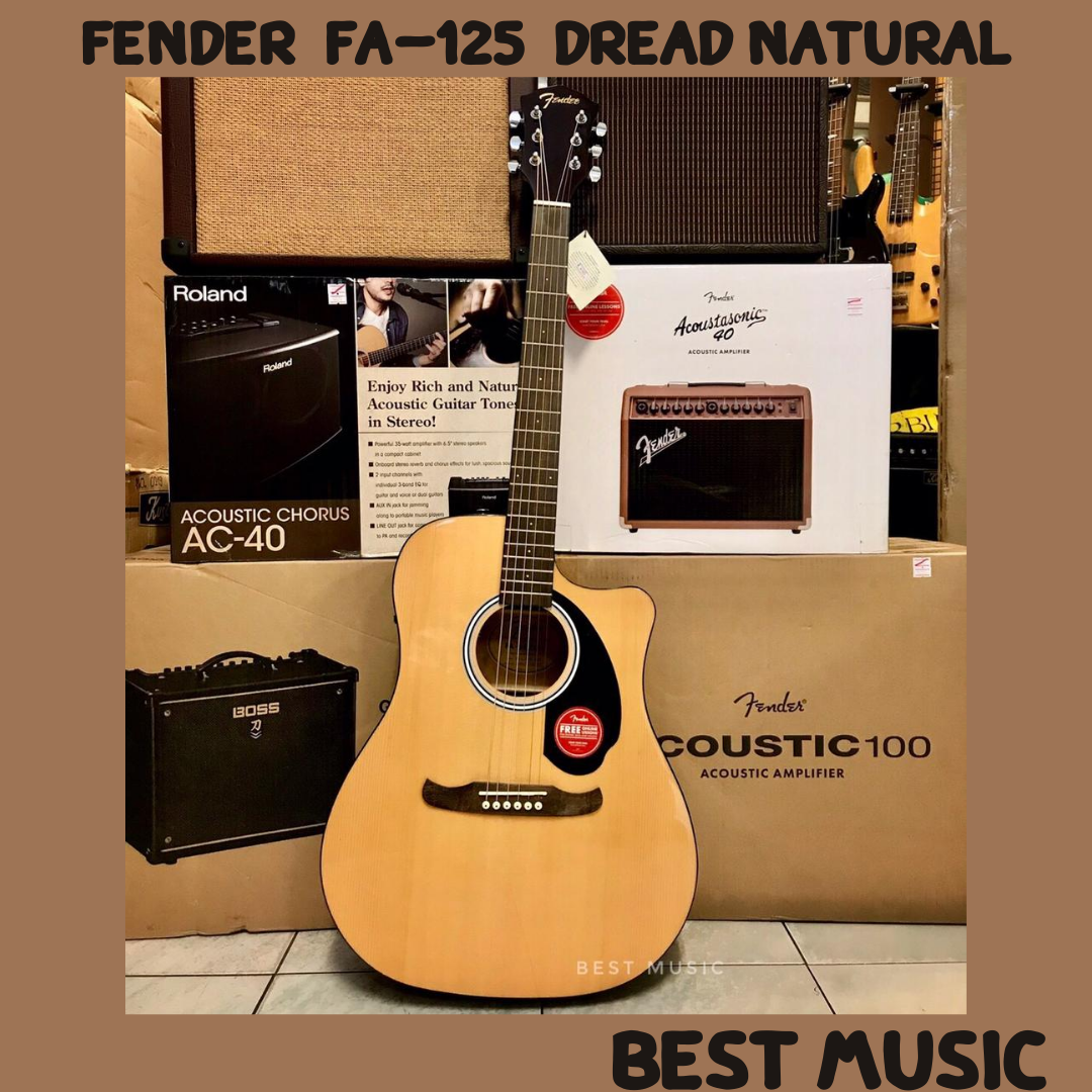 กีต้าร์โปร่งไฟฟ้า Fender FA-125CE Dread Natural