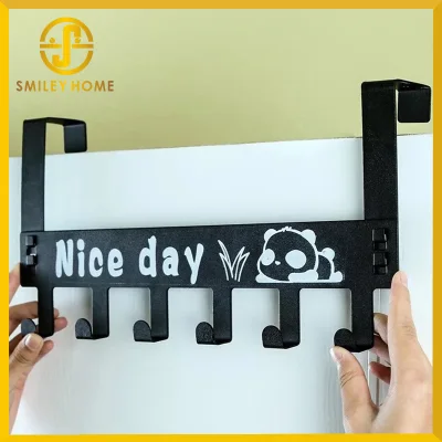 Smiley Home ที่แขวนของหลังบานประตู เพื่อแขวนเก็บของใช้ทั่วไป ผลิตจาก เหล็กเคลือบสี มี 2 สีให้เลือก สีขาว และ สีดำ