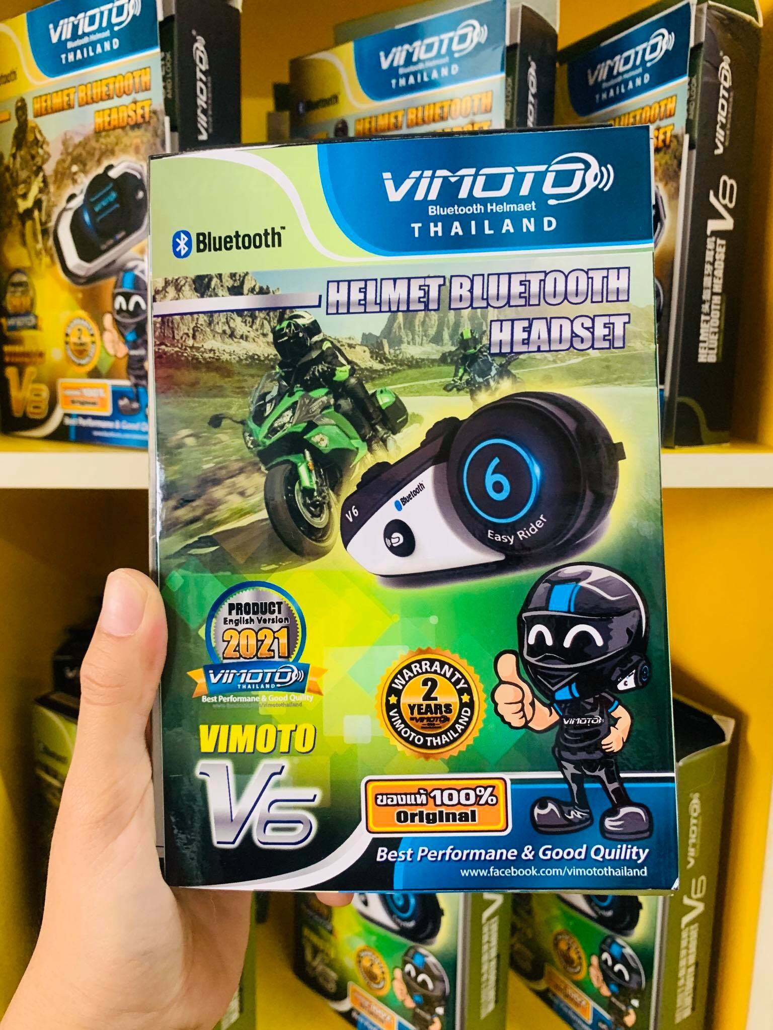 บลูทูธติดหมวกกันน๊อค ประกัน 2 ปี Vimoto Brand V6 Multi-function By Vimoto Thailand