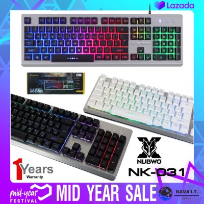 ??HOT??NUBWO NK-31 Savior Gaming Keyboard คีบอร์ดเกมมิ่ง ไฟรุ้ง 7สี ประกันศูนย์ 1ปี