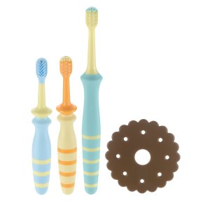Richell ริเชล (ริชเชล/รีเชล) Baby Toothbrush set 8 months ชุดแปรงสีฟัน เด็กเล็ก วัย 8 เดือนขึ้นไป ขนแปรงซิลิโคน ขนแปรงไนลอน ไนล่อน ขนนิ่ม