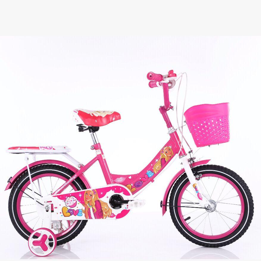 จักรยานเด็ก12นิ้ว เหล็ก ยางเติมลม มีตะกร้า เบาะซ้อนท้าย แถม กระดิ่ง เหมาะกับเด็ก 2-4 ขวบ สีชมพูเข้มRose Red Bicycle  ( Girl )