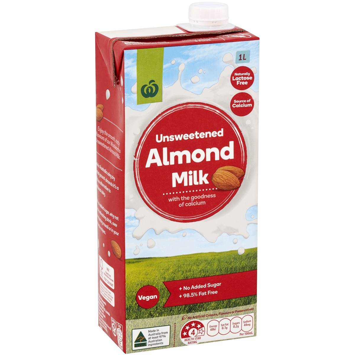 Woolworths Unsweetened Almond Milk 1L