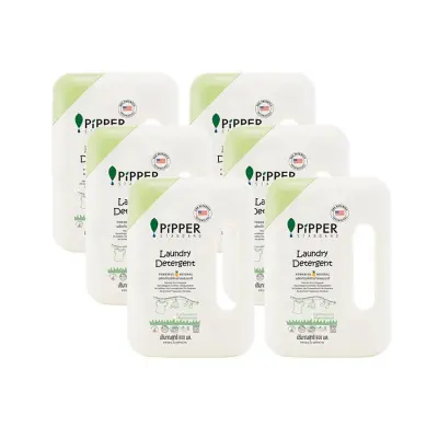 Pack 6 PiPPER STANDARD Natural Laundry Detergent, Lemongrass Scent 900 ml (LG900 90110101 6pcs)