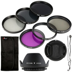 Xcsource ชุดฟิลเตอร์ 58mm Filter Set Uv Cpl Fld Nd2 Nd4 Nd8 + Lens Hood + Cap สำหรับ Canon 18-55mm