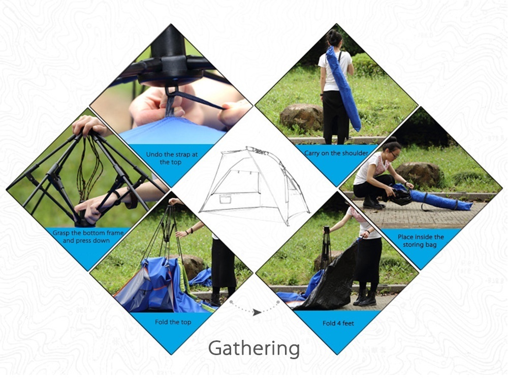 SHENGYUAN Outdoor Water Resistant Automatic Instant Setup 3 - 4 Person Beach Fishing Tent