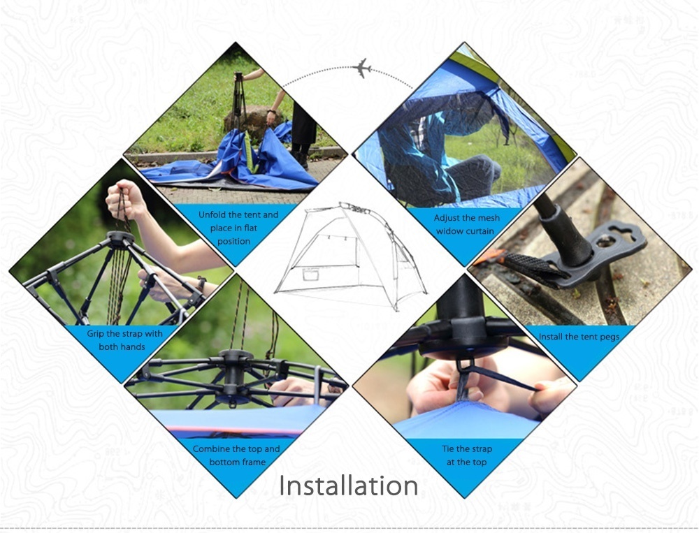 SHENGYUAN Outdoor Water Resistant Automatic Instant Setup 3 - 4 Person Beach Fishing Tent